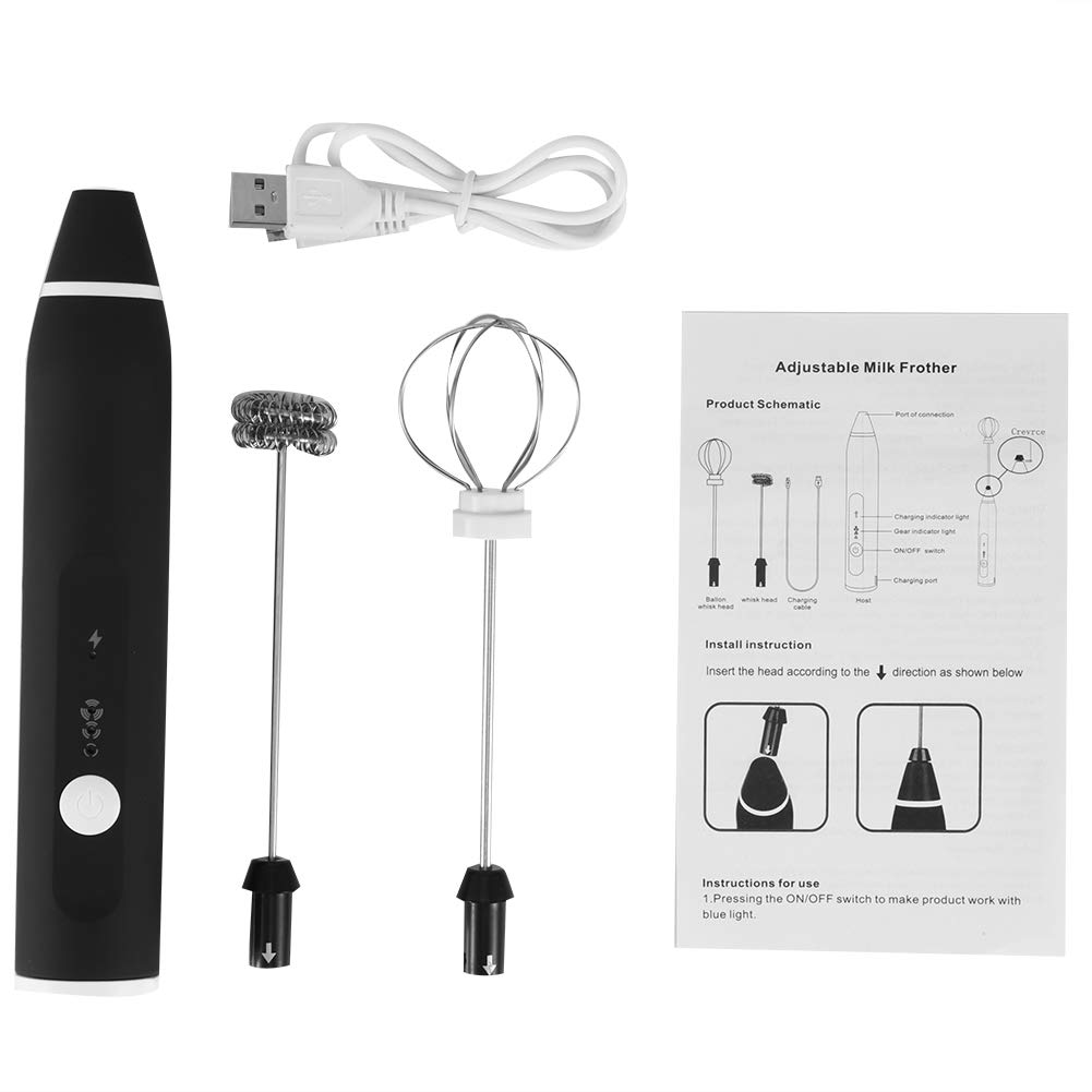 Electric Milk Frother with USB Charging | 3-Speed Handheld Coffee Frother for Cappuccino, Latte & Frappe | Perfect for Home, Office & Travel Use
