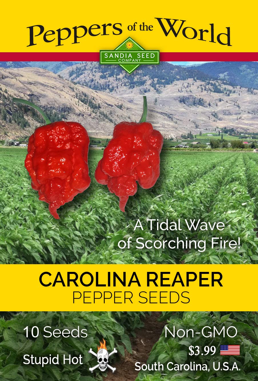 Carolina Reaper Red Pepper Seeds - World's Hottest Chili Seeds for Home Gardening, Cooking & Spicy Food Lovers | Perfect for Hot Sauce, Salsa & Chili Recipes
