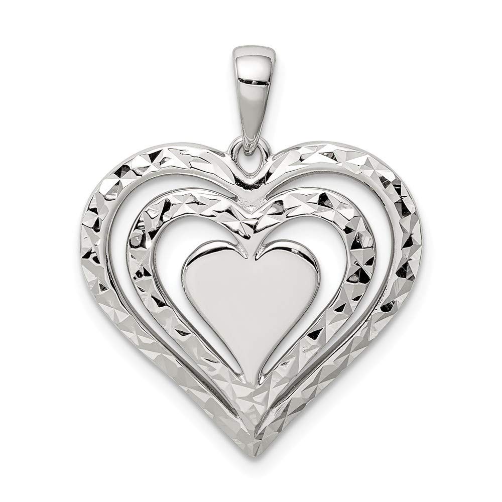 925 Sterling Silver Sparkle Cut Love Heart Pendant Necklace for Women - Elegant Jewelry Gift for Valentine's Day, Anniversary & Birthday - Perfect for Romantic Dates, Special Occasions & Everyday Wear