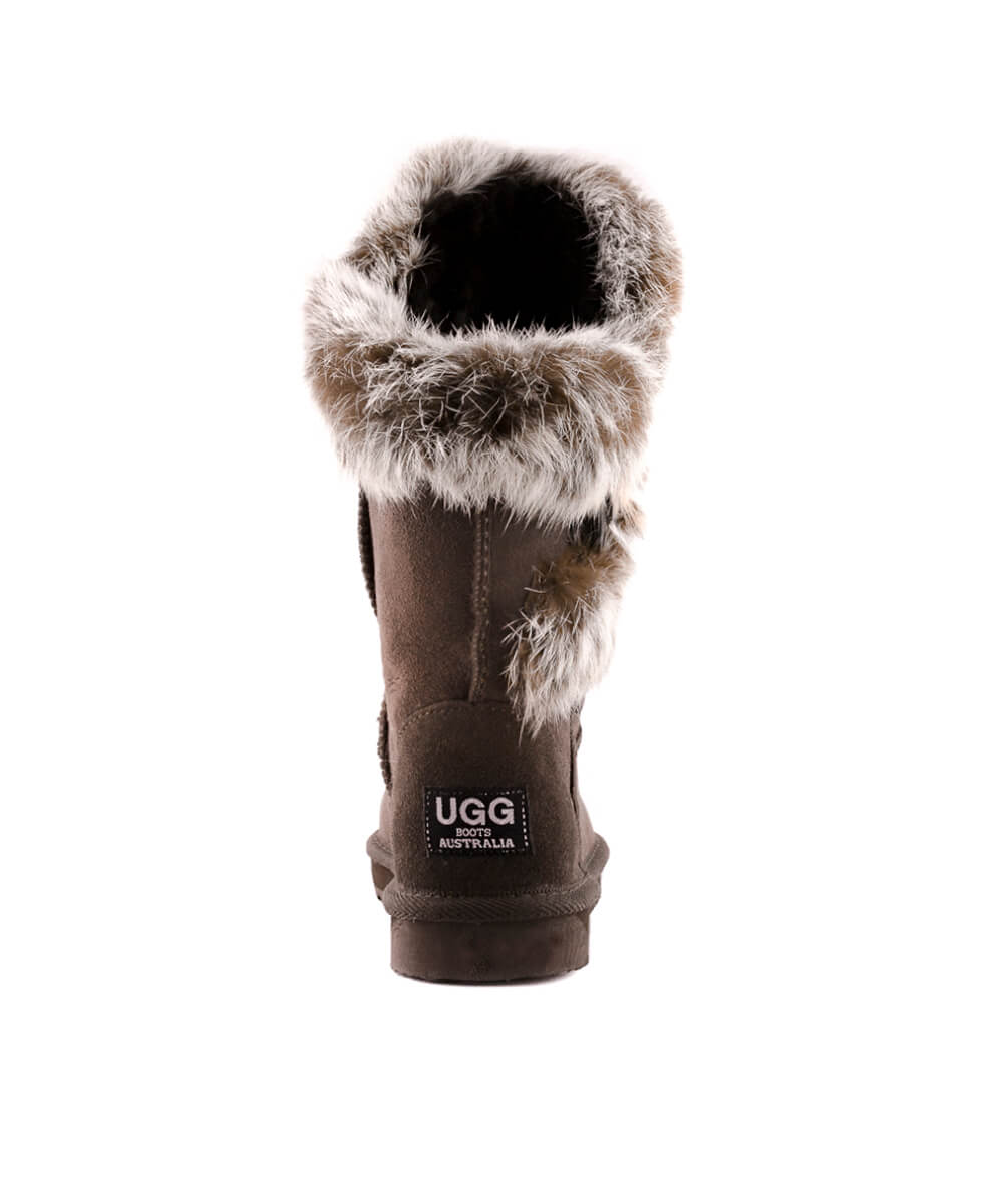 Men's UGG Classic Rabbit Fur Slippers - Cozy Winter Indoor/Outdoor House Shoes for Men
