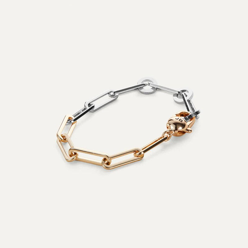 Andi Slim Bracelet for Women - Two Tone Stainless Steel Adjustable Bangle - Elegant Minimalist Jewelry for Everyday Wear, Office & Special Occasions