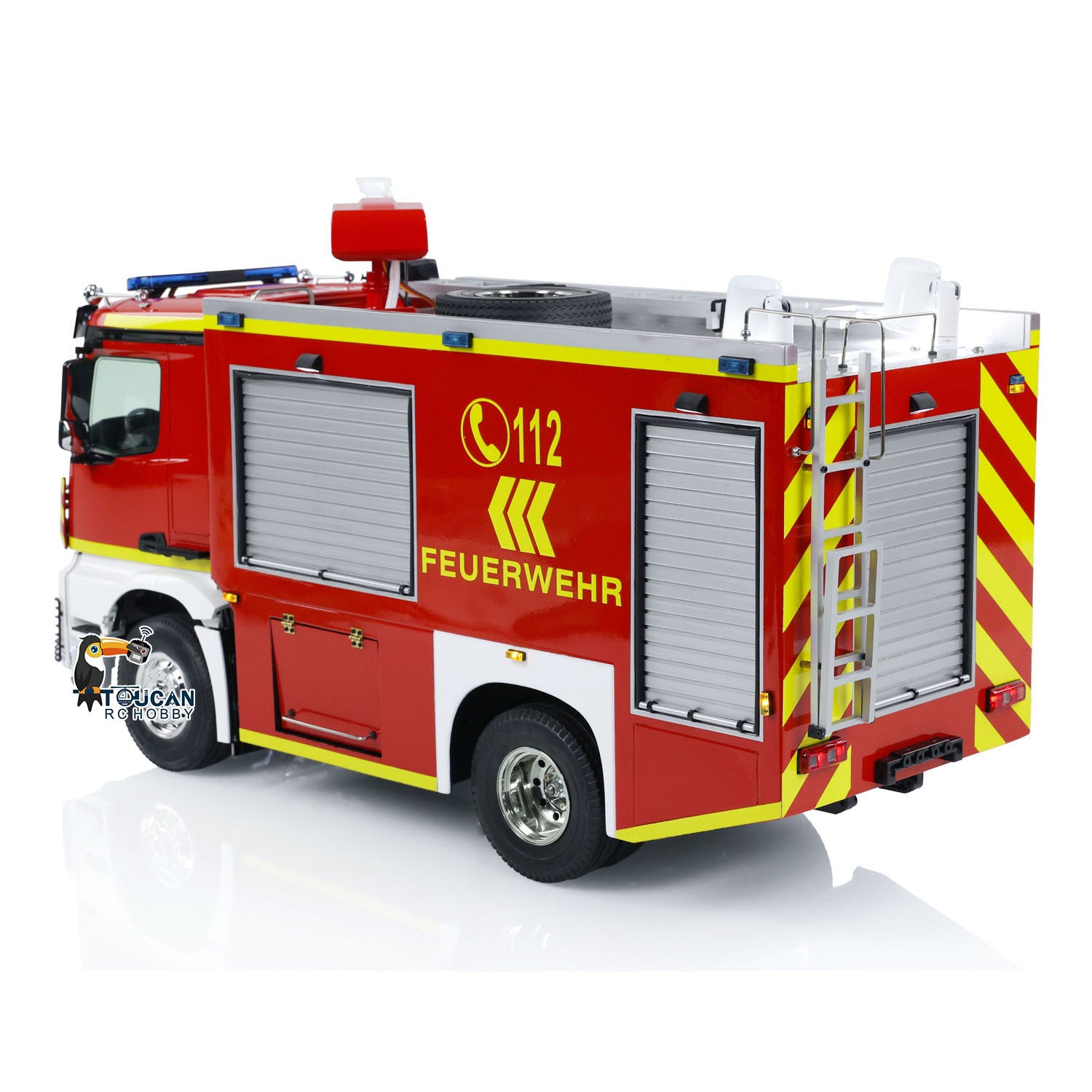 1/14 Scale RC Fire Fighting Truck - 4x2 Electric Remote Control Fire Vehicle with Water Spray - Assembled & Painted Model Toy for Kids & Collectors - Perfect for Playtime, Emergency Simulation & Display