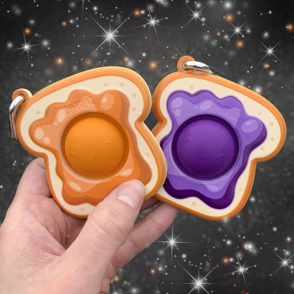 OMG Pop Fidget Keychain - Stress Relief Sensory Toy for Kids & Adults | Trendy Fidget Popper with Jelly Sandwich Design | Perfect for Anxiety Relief, Focus, and Classroom Use