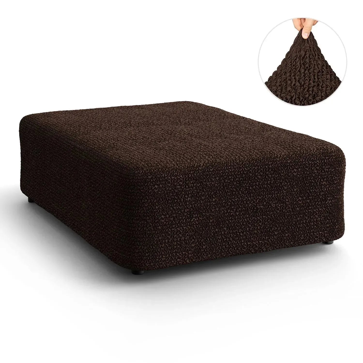 Large Ottoman Slipcover - Microfiber Collection for Living Room, Bedroom & Home Decor | Washable & Durable Furniture Cover