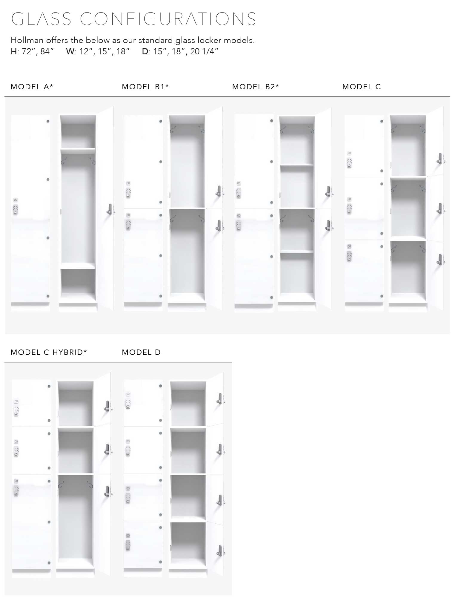 Hollman Glass Locker - Premium Glass Locker for Home, Office & Gym - Durable & Stylish Storage Solution for Clothes, Shoes & Personal Items