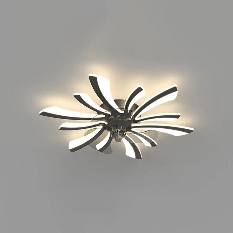 Petal Shape LED Ceiling Fan with Light for Living Room - Modern Stylish Cooling & Lighting Solution for Home, Bedroom, Office