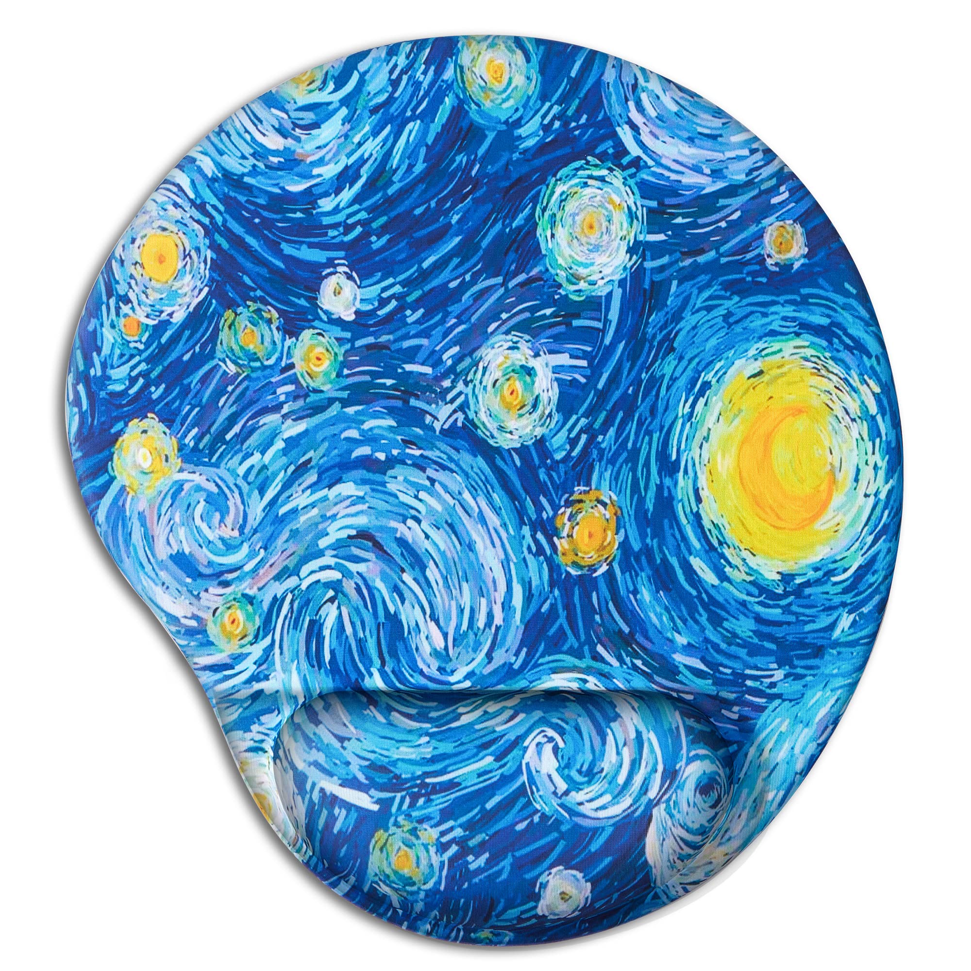 Ergonomic Mouse Pad with Wrist Support - Comfortable Non-Slip PU Base for Home Office, Gaming & Computer Work - Pain Relief Cute Starry Night Design - Perfect for Long Hours Typing & PC Use