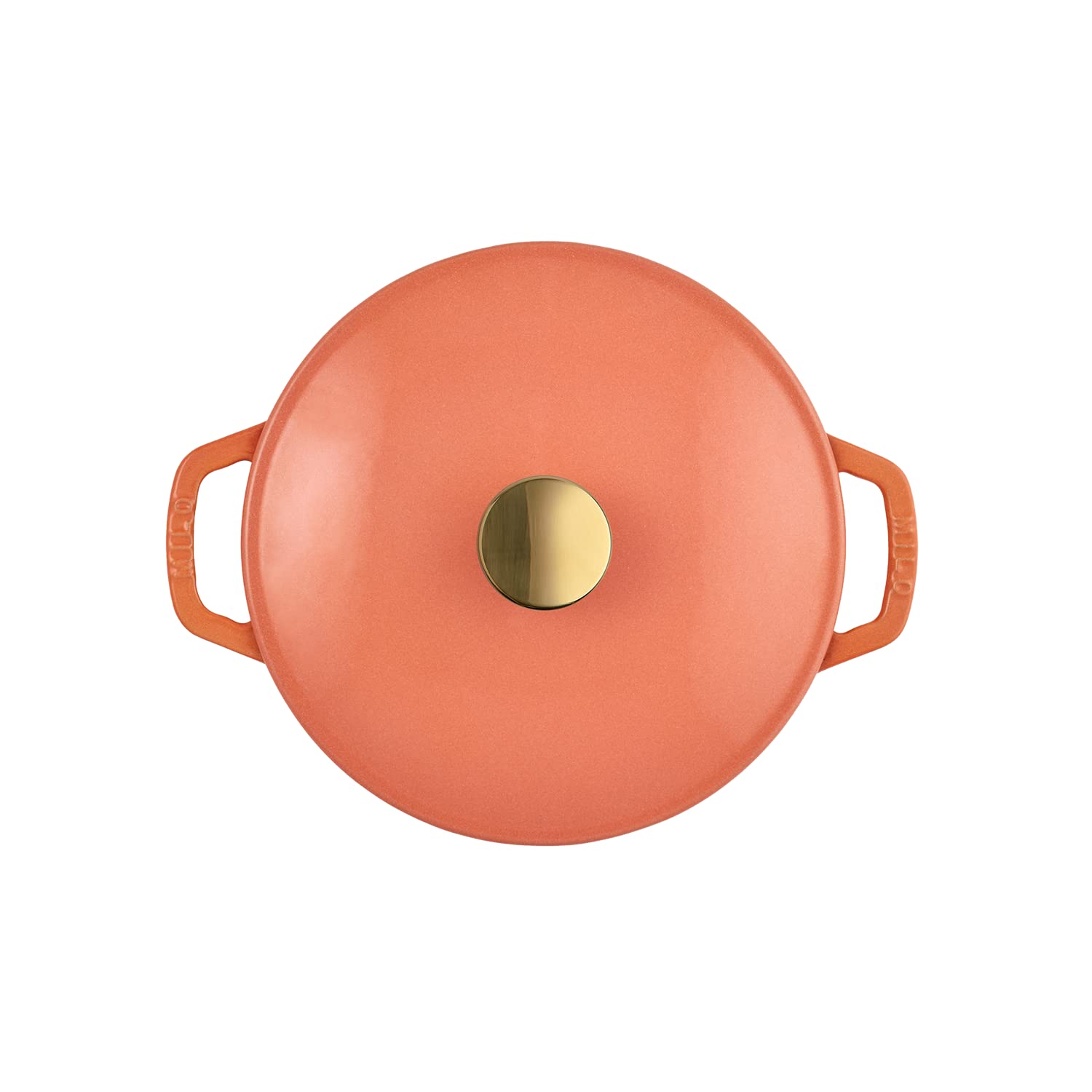 Premium 3.5-Quart Enameled Cast Iron Dutch Oven with Lid – Kana Milo Enamel Coated Casserole Pot | Oven & Dishwasher Safe | Fresh Terracotta with Gold Knob | Perfect for Soups, Stews, Braising & Baking