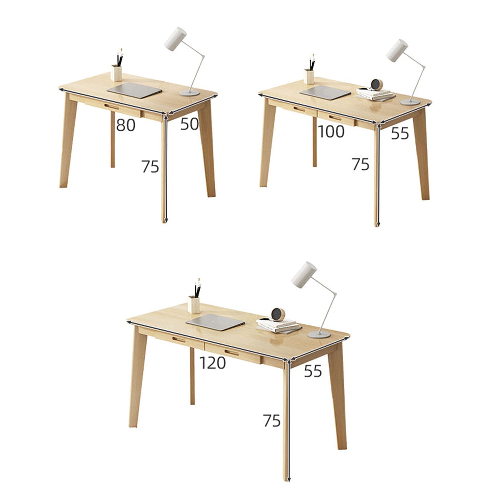 Home Office Computer Desk with Hutch & Drawers, Wooden PC Laptop Workstation for Students, Study & Writing, Perfect for Small Spaces & Bedrooms