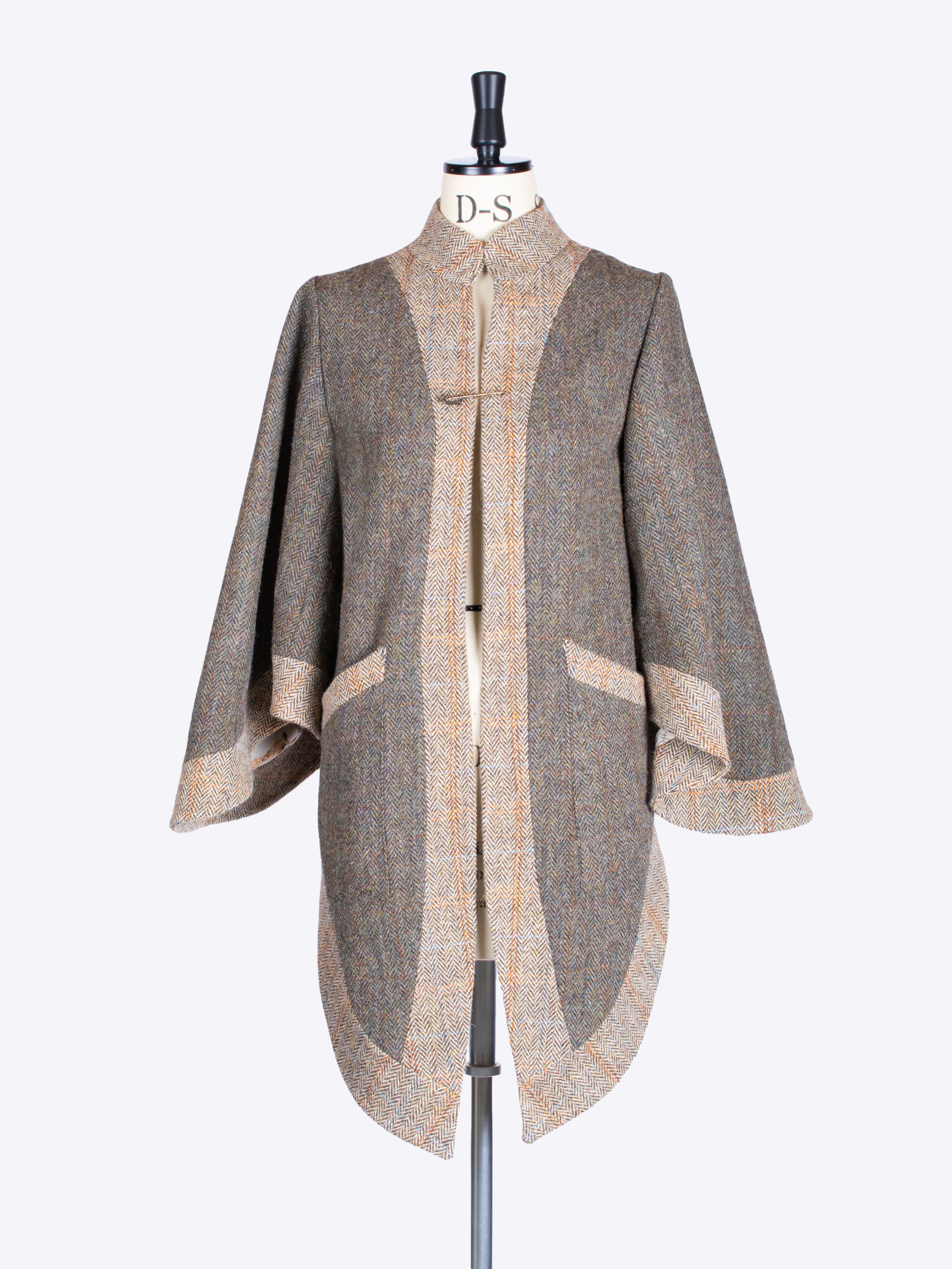Victorian Style Jacket for Women - Moss Green & Beige Tweed Coat | Vintage Inspired Outerwear for Fall & Winter | Perfect for Office, Dates & Special Occasions