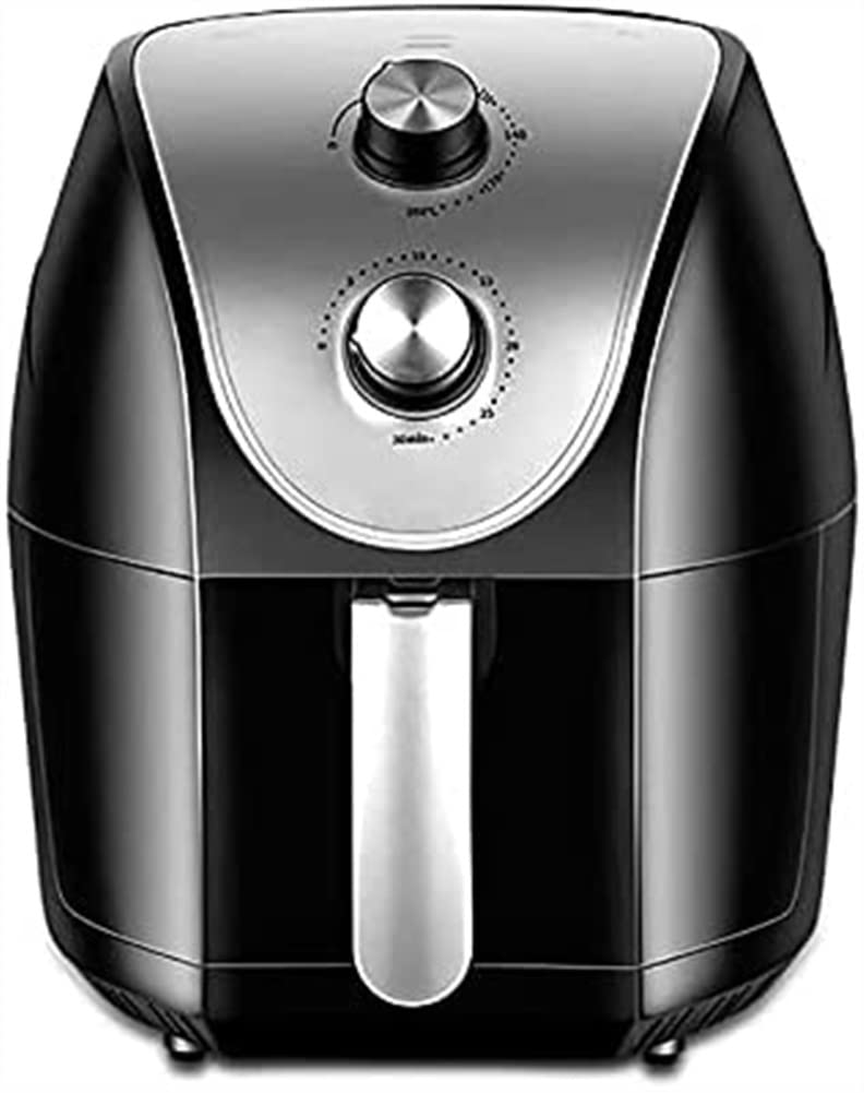 Compact Air Fryer 1400W - Electric Hot Oven & Oil-Free Cooker with Easy Knob Controls for Roasting, Baking, Dehydrating & Warming - Perfect for Healthy Cooking, Meal Prep & Small Kitchens - Black
