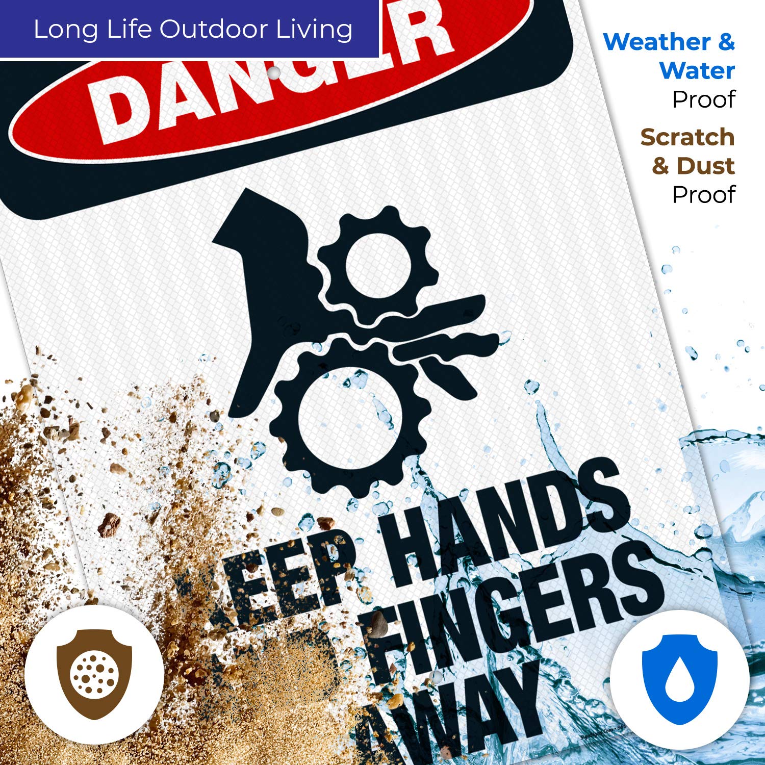 Danger Sign - Keep Hands and Fingers Away | OSHA Compliant 18x24 Inch Reflective Aluminum Sign | 3M EGP .080 Fade-Resistant for Indoor/Outdoor Use | Made in USA | Perfect for Factories, Warehouses & Construction Sites