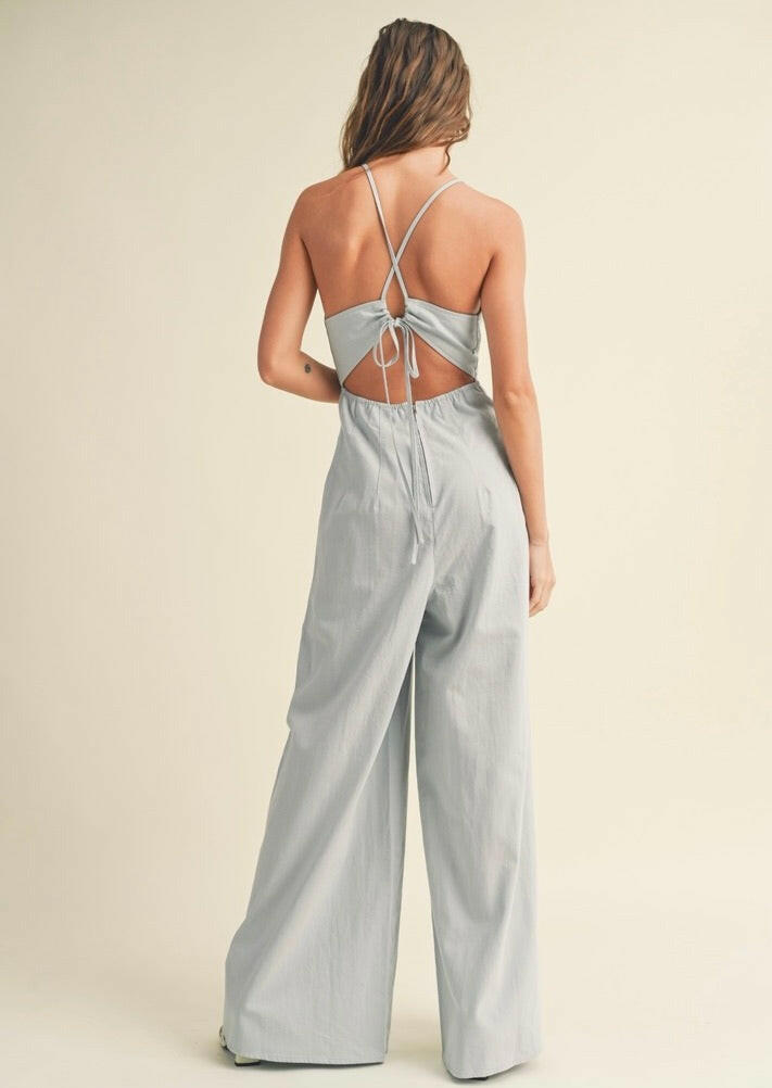 Light Denim Washed Cotton Jumpsuit for Women - Comfortable Casual Romper for Summer Outings, Beach Vacations & Everyday Wear