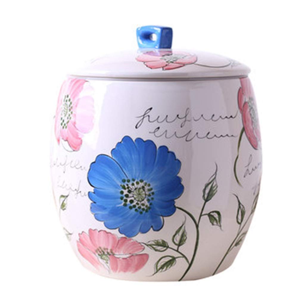 Premium Ceramic Rice Storage Container with Lid - Airtight Moisture-Proof Kitchen Organizer (Pink, 31x36cm) - Perfect for Pantry, Kitchen Counter & Bulk Food Storage