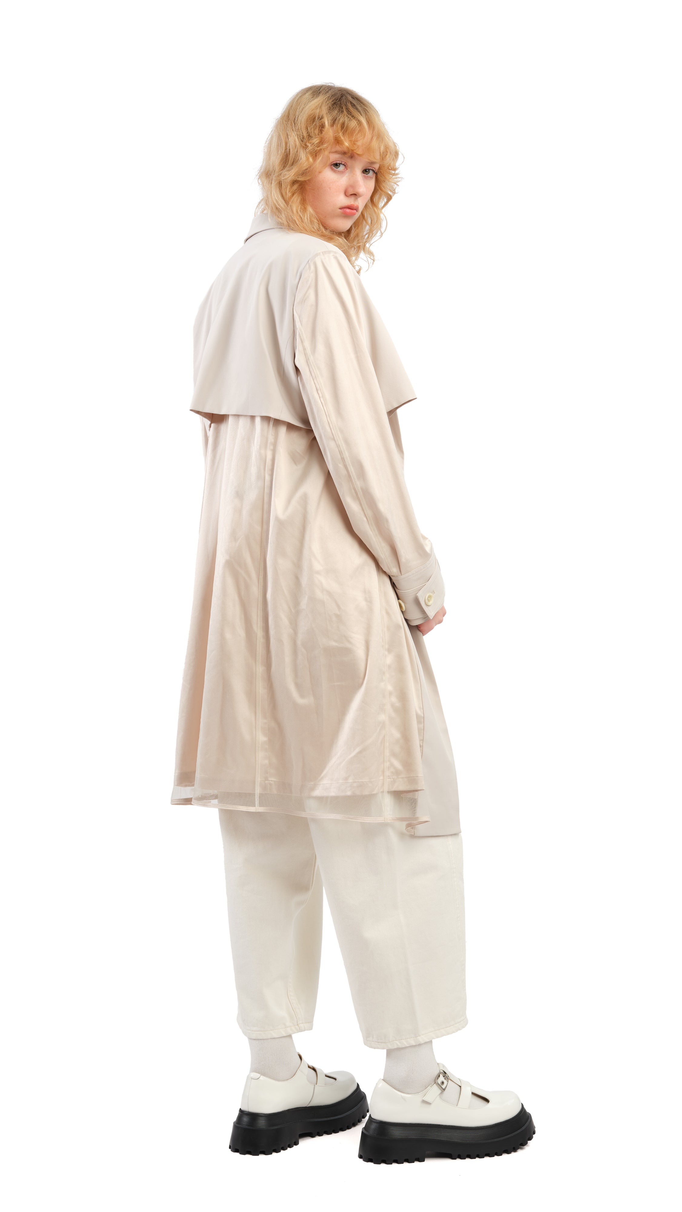 Stylish Mesh Trench Coat for Women - Lightweight Breathable Long Jacket with Belt - Perfect for Spring, Fall & Outdoor Activities