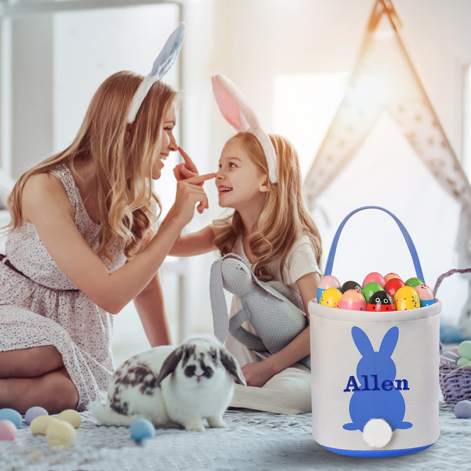 Custom Easter Baskets for Kids - Personalized Easter Gifts for Boys & Girls - Easter Egg Hunt & Party Decor
