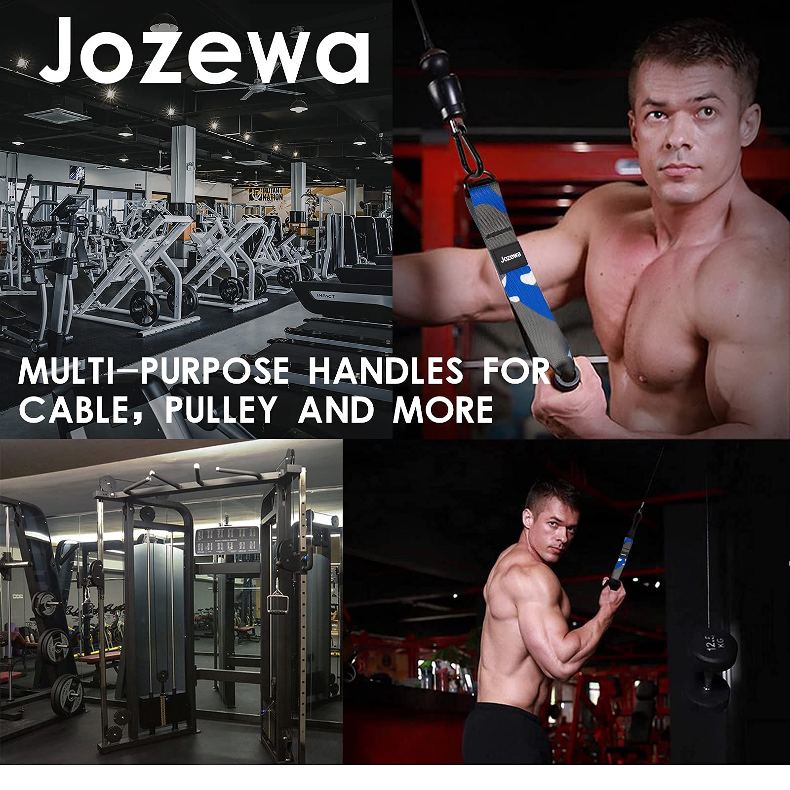 Heavy Duty Resistance Band Handles for Cable Machine - Durable Exercise Grips with Carabiners for Home Gym, Pull Up Bands & LAT Pulley System | Perfect for Strength Training, CrossFit & Physical Therapy