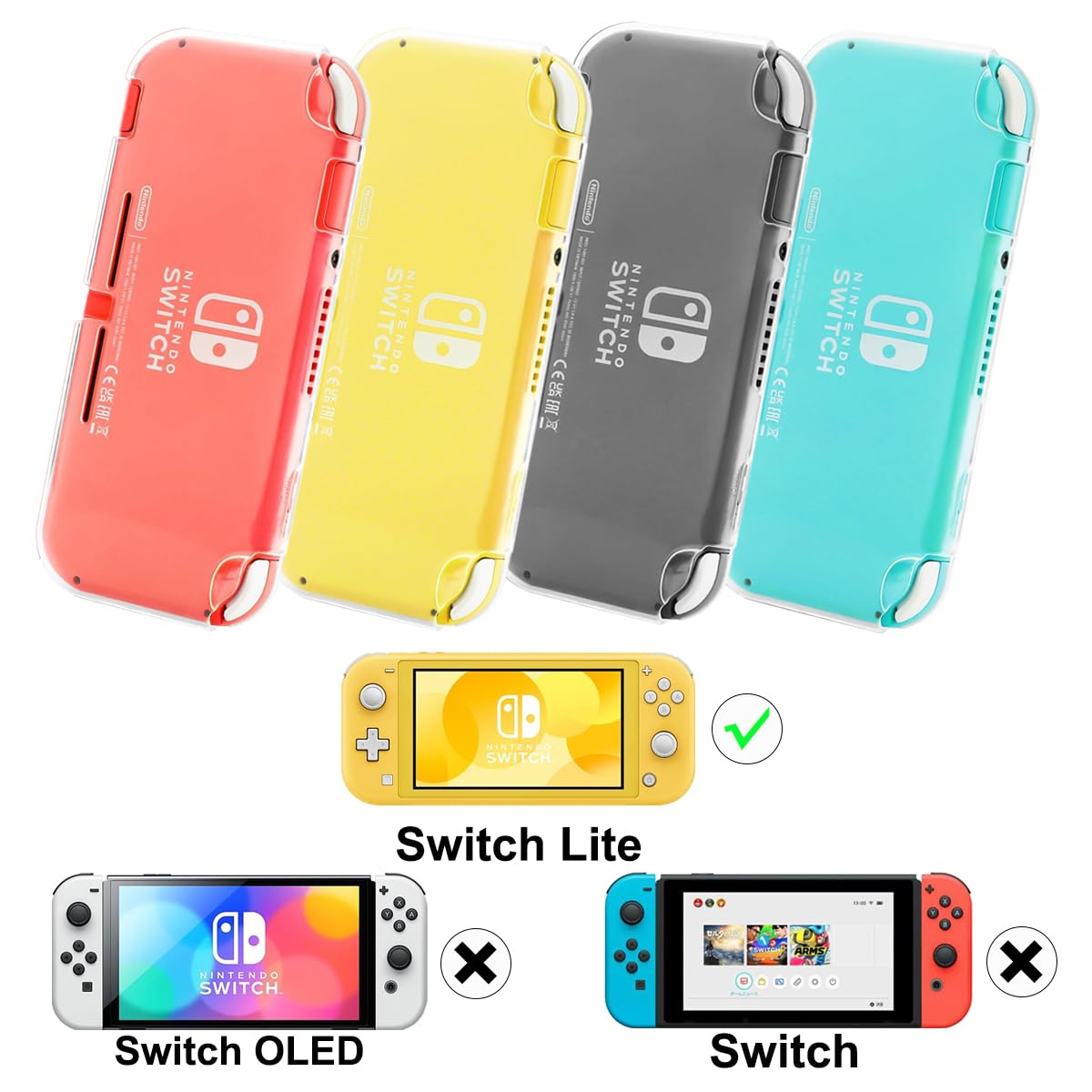 Premium Clear TPU Protective Case for Nintendo Switch Lite with HD Tempered Glass Screen Protector - Shock-Absorbent, Anti-Scratch Slim Shell Cover | Perfect for Gaming On-The-Go, Travel Protection & Everyday Use
