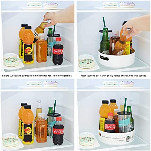 HOLLIO 360° Rotating Lazy Susan Tray - Large Off-White Kitchen Organizer for Spices, Cosmetics & Pantry Storage | Multi-Purpose Revolving Turntable for Countertop, Cabinet & Bathroom Organization
