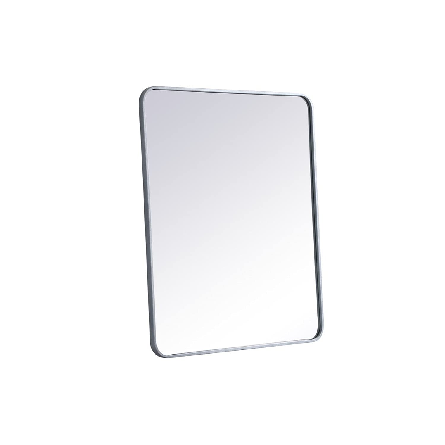Silver 30x36 Rectangular Metal Mirror - Elegant Decor for Living Room & Bedroom