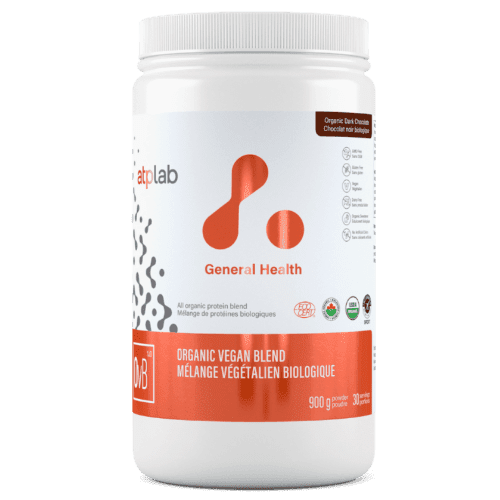 ATP Lab Organic Vegan Protein Blend - 900g Plant-Based Protein Powder for Muscle Recovery & Weight Management | Ideal for Smoothies, Baking & Post-Workout Nutrition