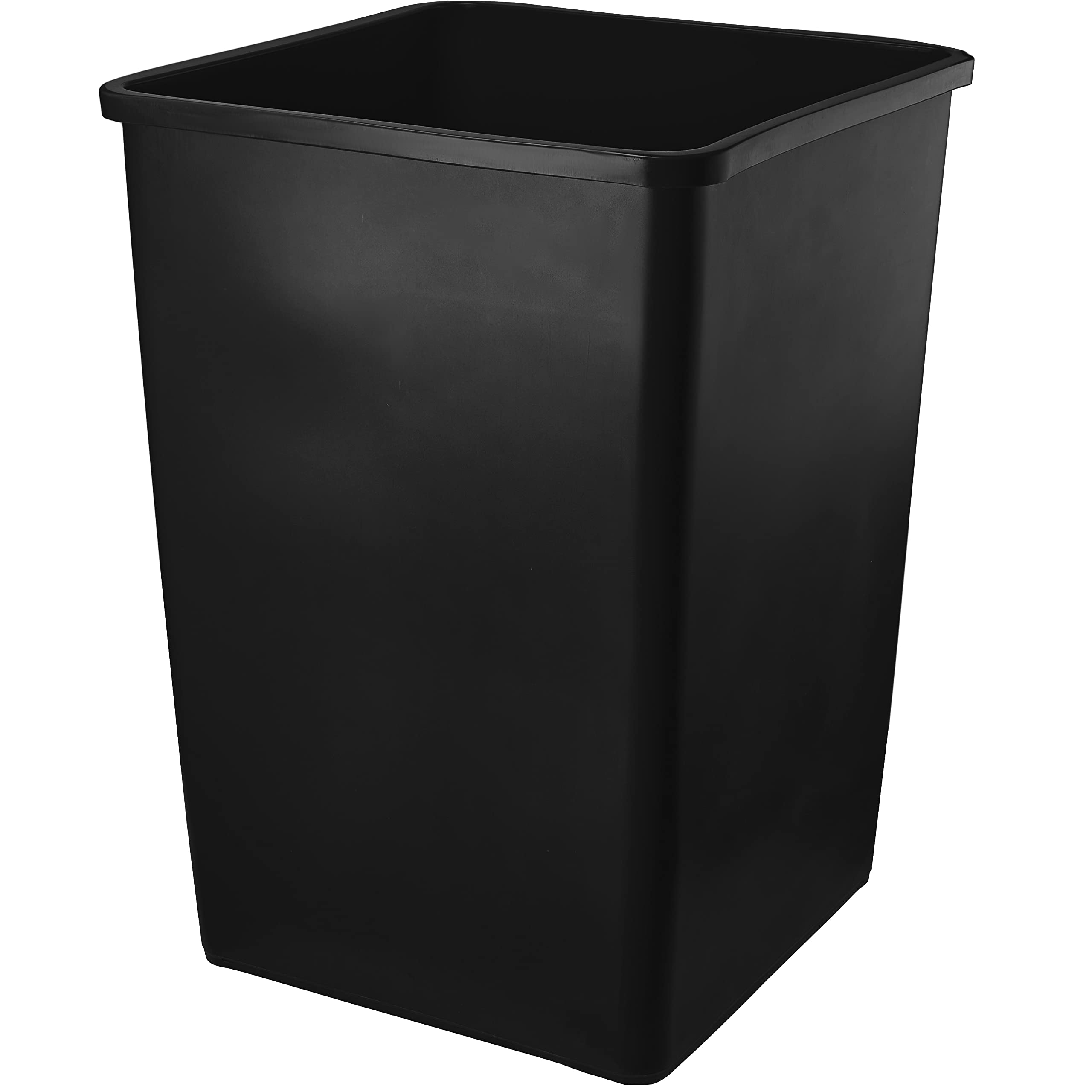 PRO&Family 140 Qt. (35 Gallon / 132 Liter) Heavy-Duty Black Square Trash Can - Kitchen Garbage Bin, Waste Basket, Recycling Container for Home, Office & Outdoor Use