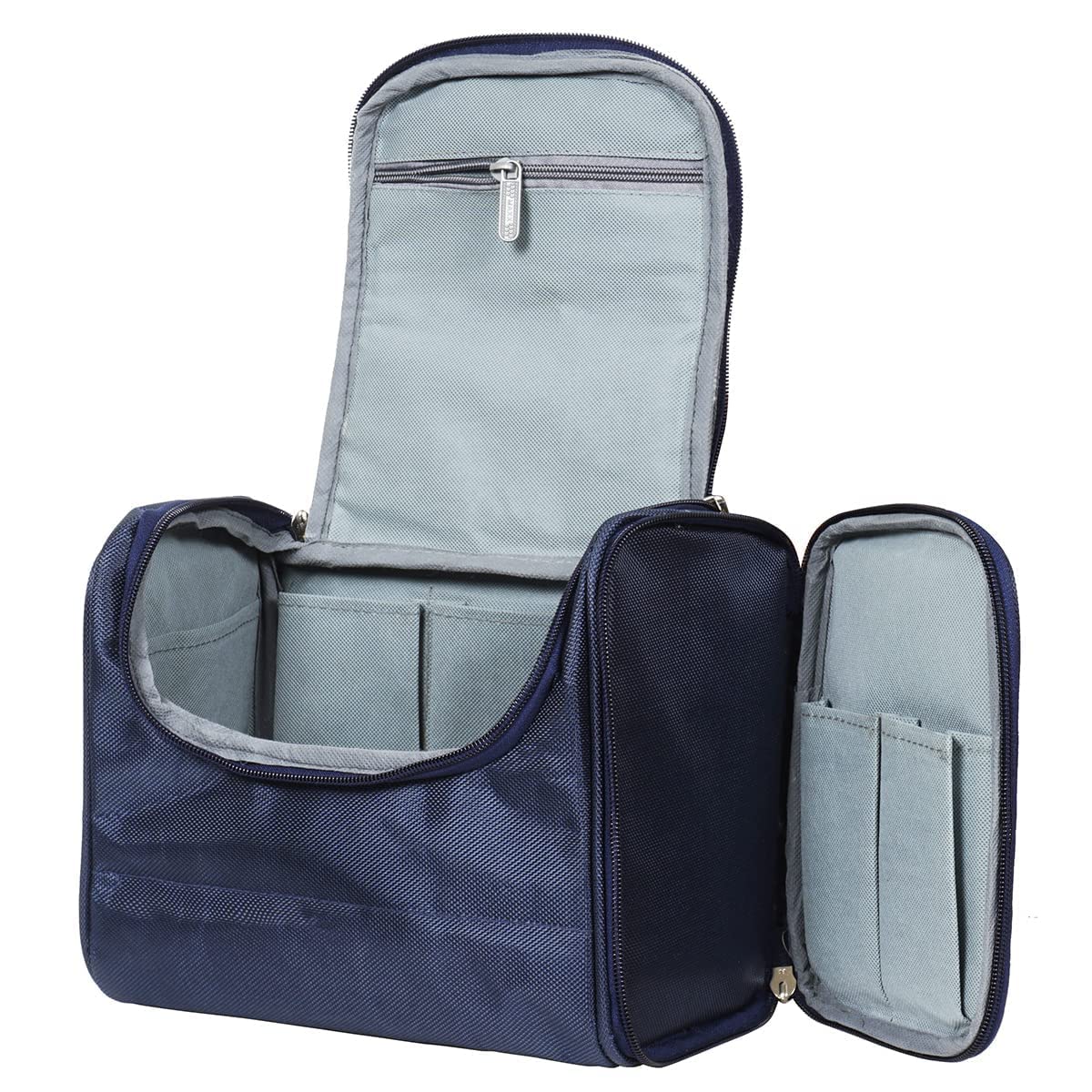 YOGJAT Large Waterproof Makeup Bag for Women & Men - Travel Cosmetic Organizer with Multiple Pockets, Makeup Case for Home & On-the-Go (Navy Blue) - Perfect for Travel, Gym, Work & Daily Essentials Storage