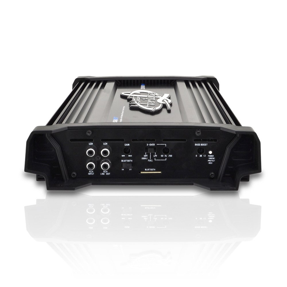 Lanzar 2000W 2-Channel Car Audio Amplifier - 2 Ohm Bridgeable 4 Ohm, MOSFET Power, RCA Input with Bass Boost - High Power Amp for Car Speakers & Subwoofers - Perfect for Car Audio Upgrades, Road Trips & Bass Enthusiasts
