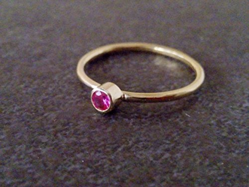 Exquisite Ruby Bezel Set Ring - Slim Gold Band with Genuine Gemstone | Perfect Engagement & Wedding Gift | Ideal for Proposals, Anniversaries & Special Occasions