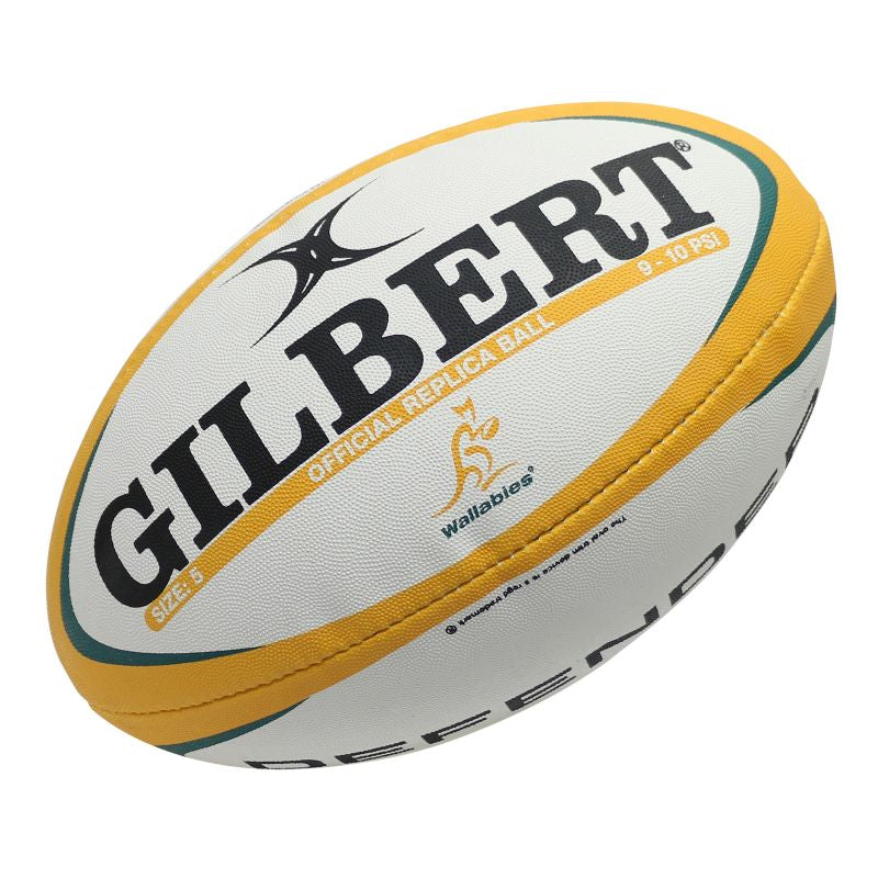 Gilbert Wallabies Replica Rugby Ball - Official Size 5 Match Rugby Ball for Training & Games - Perfect Gift for Rugby Fans & Players - Use for Practice, Matches, and Collectibles