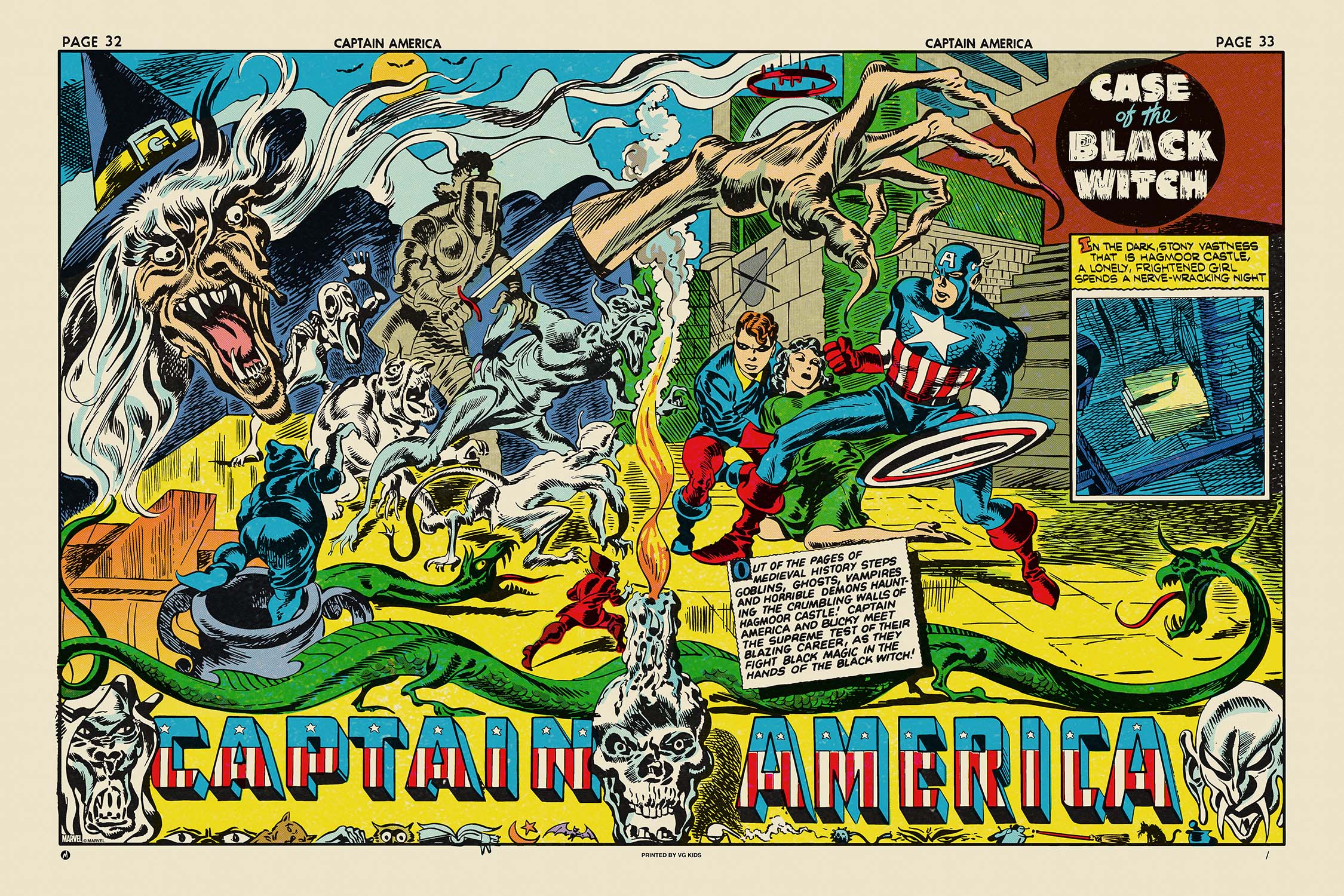 Captain America #8: The Black Witch Case - Vintage Marvel Comic Poster for Collectors & Fans | Perfect for Home Decor, Comic Book Rooms & Gifts