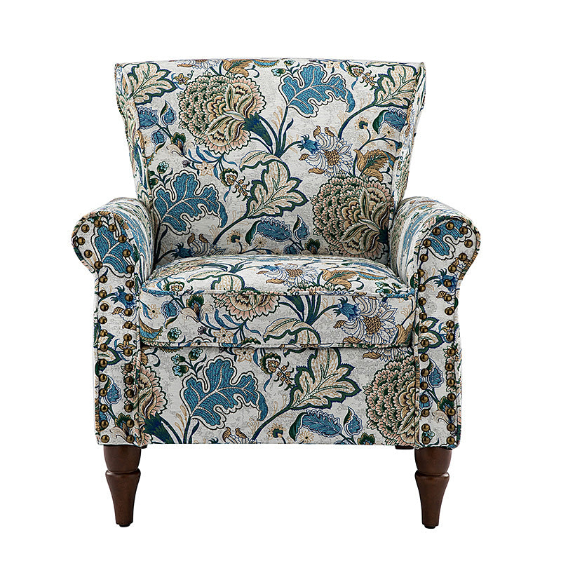 Artemisa Modern Floral Pattern Upholstered Armchair - Comfortable Living Room Accent Chair for Home Office & Lounge Decor