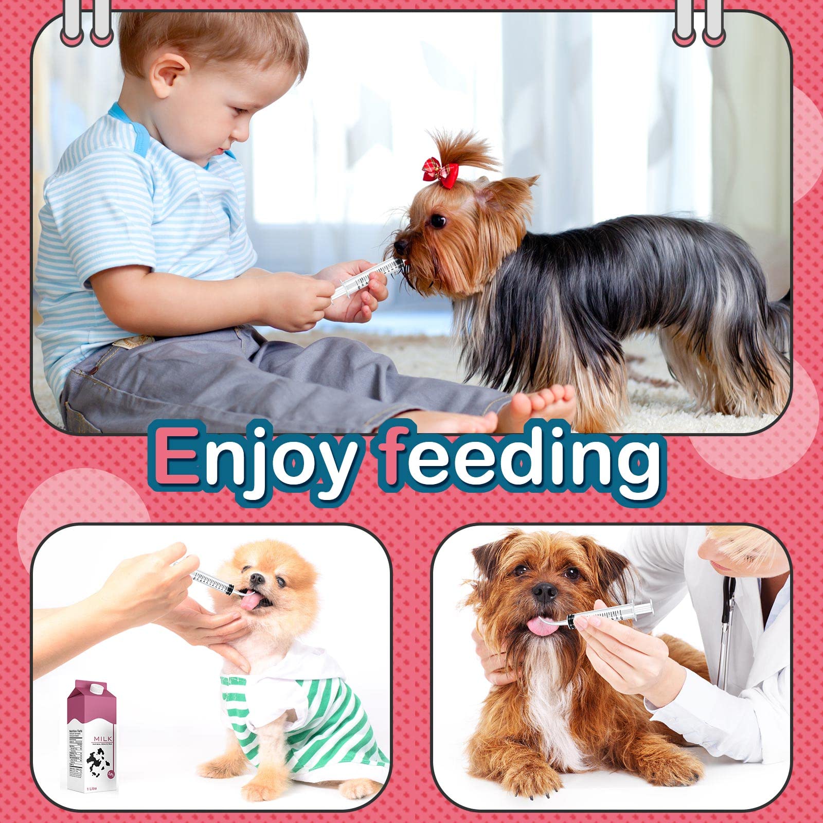 12 Pack 12ml Baby Bird Feeding Syringes - Small Pet Liquid Syringe Kit for Kittens, Puppies, Cats & Dogs - Essential Small Animal Breeding Supplies for Newborn Care & Hand Feeding