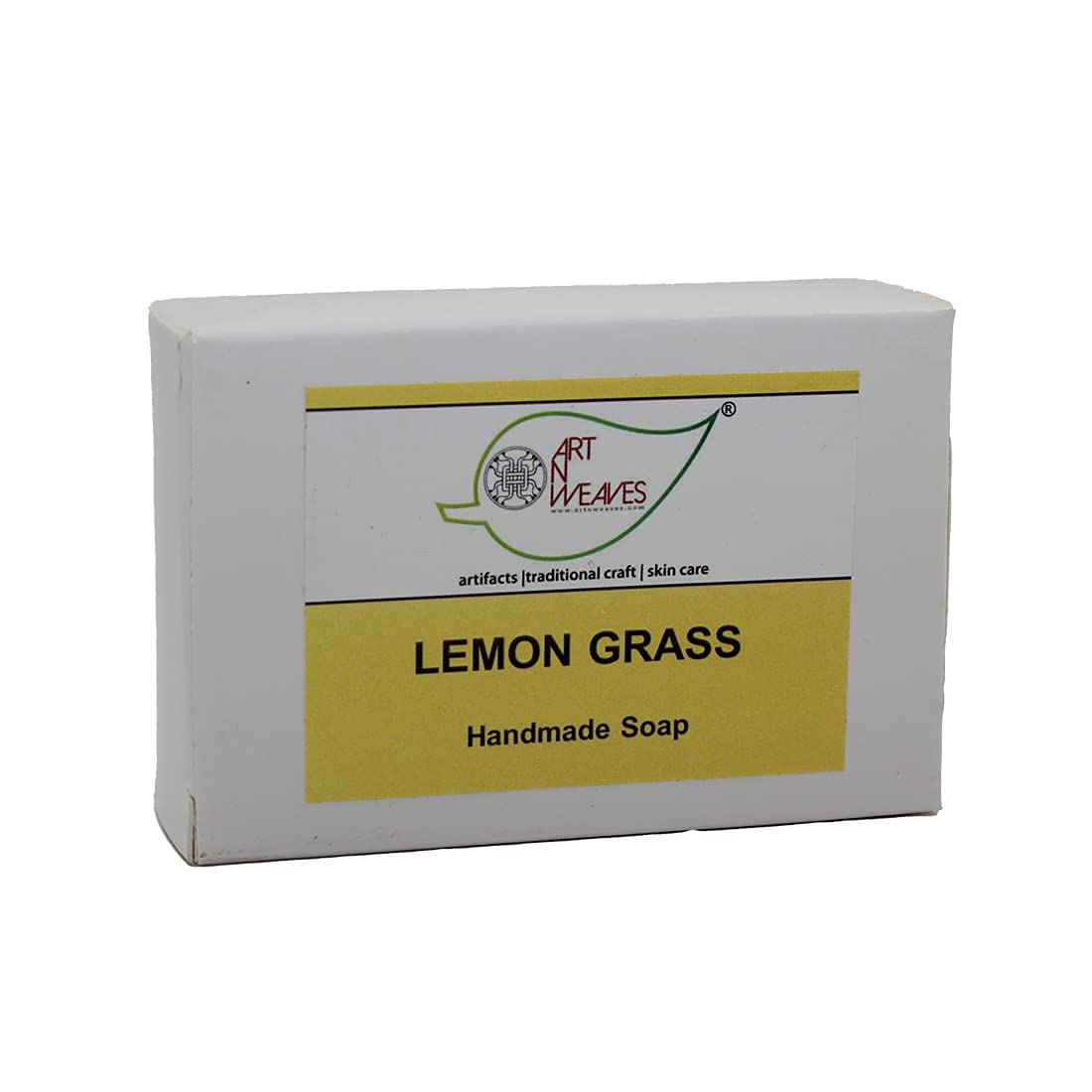artNweaves Handmade Lemongrass Soap Bar - 100% Natural Moisturizing Soap for Soft Skin | Vegan, Chemical-Free | Perfect for Dry Winter Skin & Daily Aromatherapy (Pack of 2)