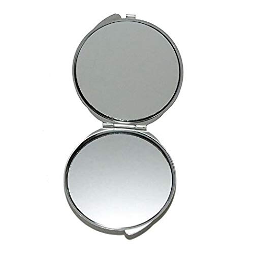 Round Mirror with Wolf Snow Scene - 1X & 2X Magnifying Pocket Mirror for Makeup, Travel, and Gifts | Animal-Themed Compact Mirror for Women & Men