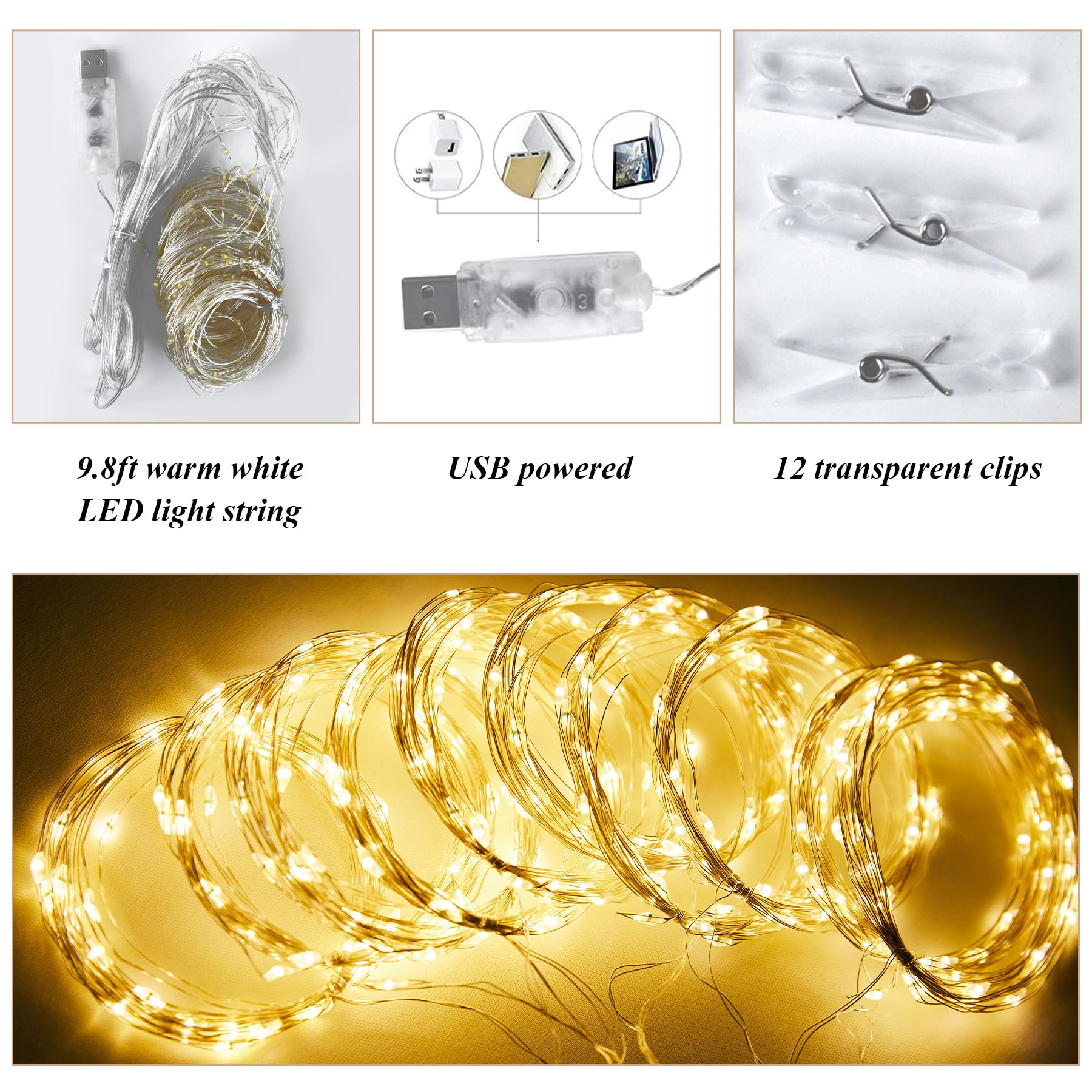 10x10ft Cream White Chiffon Backdrop with Fairy Lights - Elegant Wedding Decor, Baby Shower, Bridal Shower, Birthday Party & Reception Photo Backdrop - Perfect for Indoor/Outdoor Events & Photography Studio Background