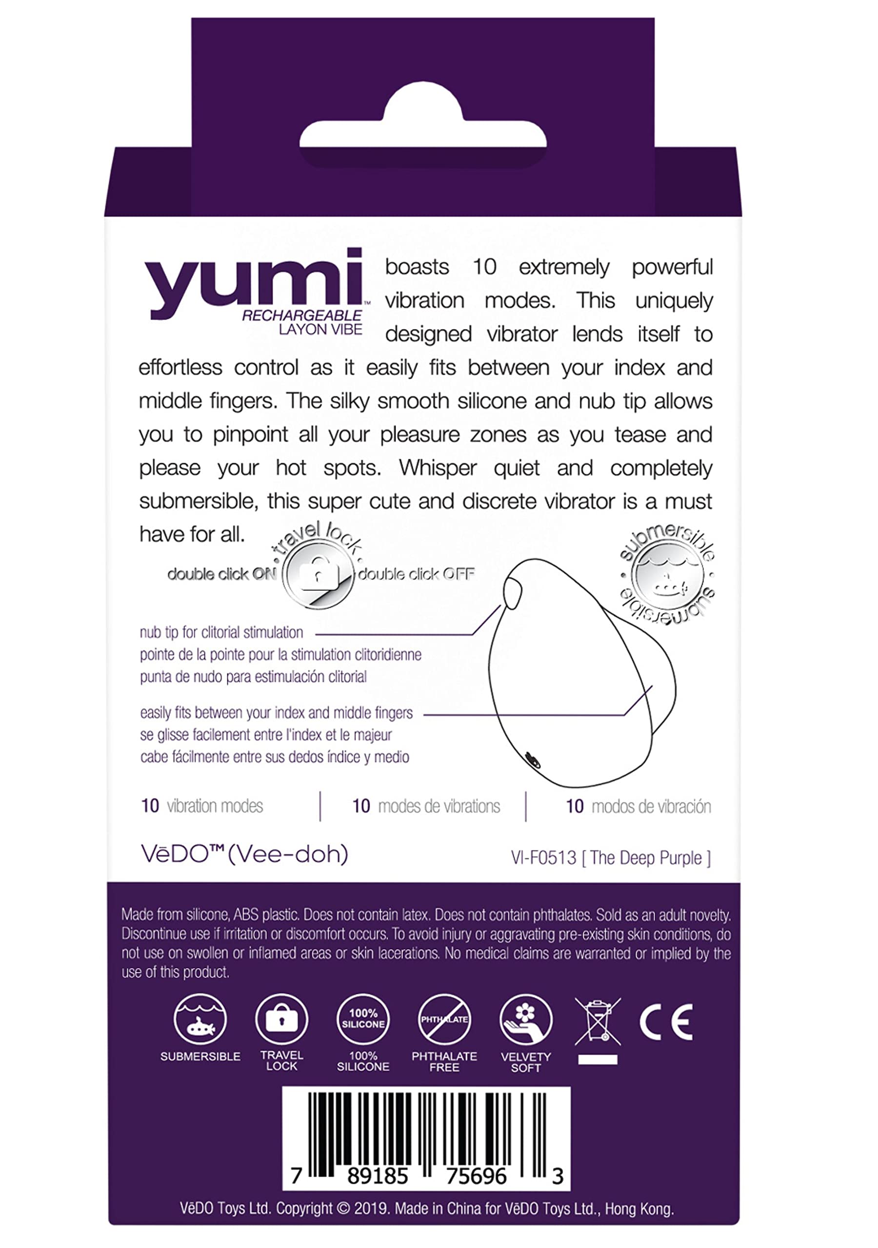 YUMI Clitoral Vibrator - Rechargeable Waterproof Sex Toy for Women - Bedroom & Travel Use