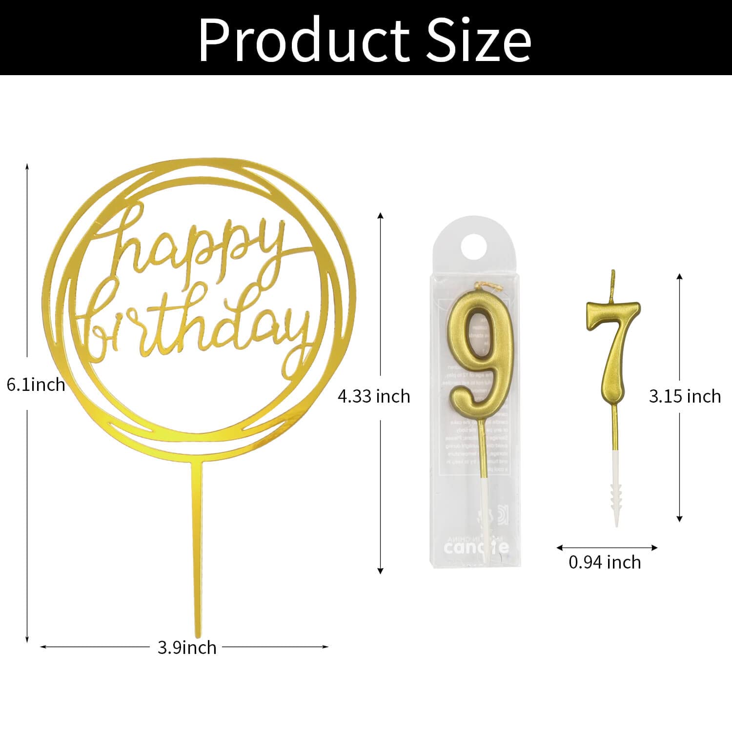 10-Piece Number Birthday Candles Set (0-9) - Gold Glitter Cake Toppers for Birthday Parties, Weddings & Special Celebrations - Perfect for Cakes, Cupcakes & Dessert Decorations