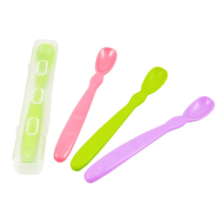 Reusable Infant Spoons with Travel Case - BPA-Free Baby Feeding Utensils, 4-Pack for On-the-Go Meals, Travel & Daycare Use