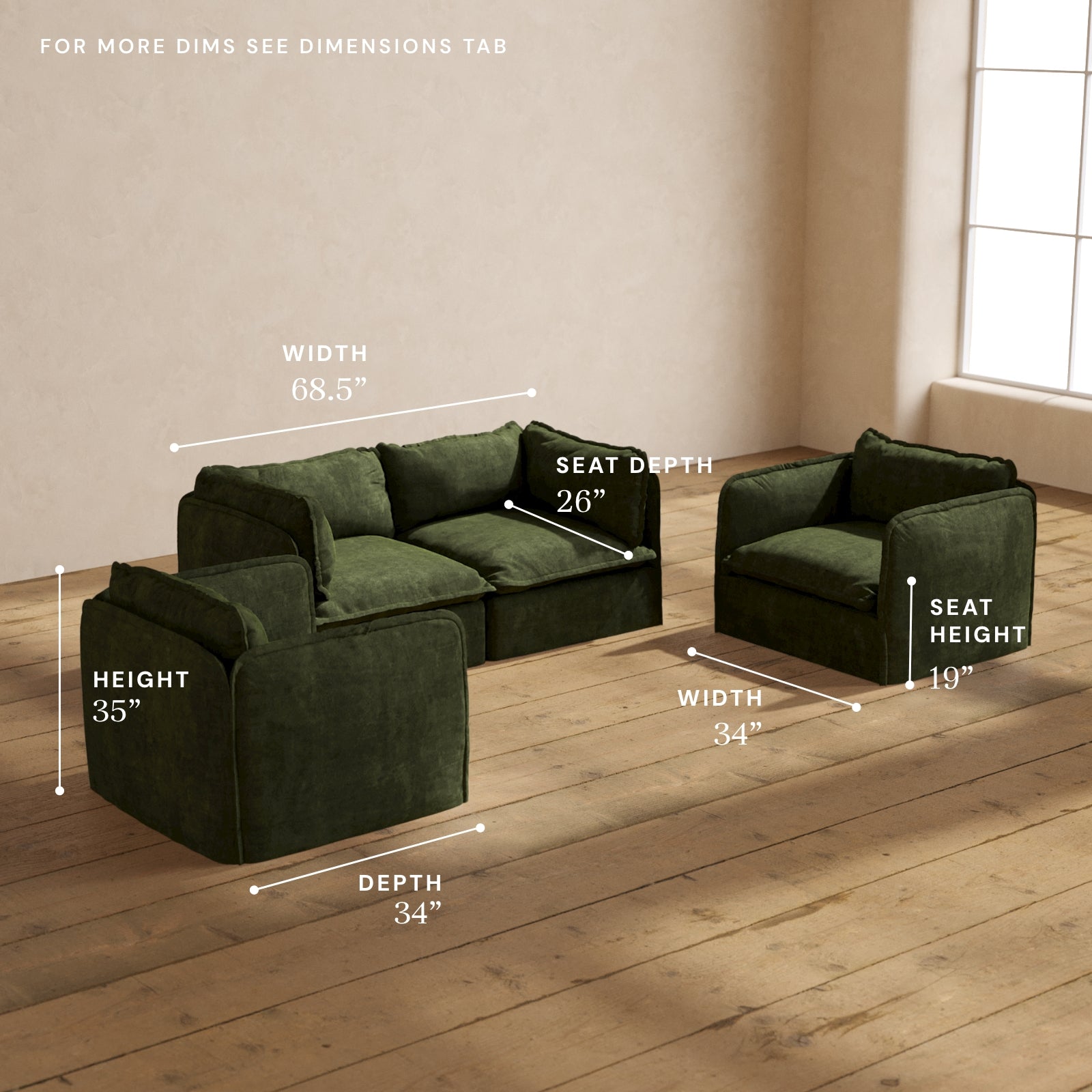 Premium Modular Performance 2-Seater Sofa & Armchair Set in Olive Green | Luxury Fabric Blend | Perfect for Living Room, Lounge & Small Spaces