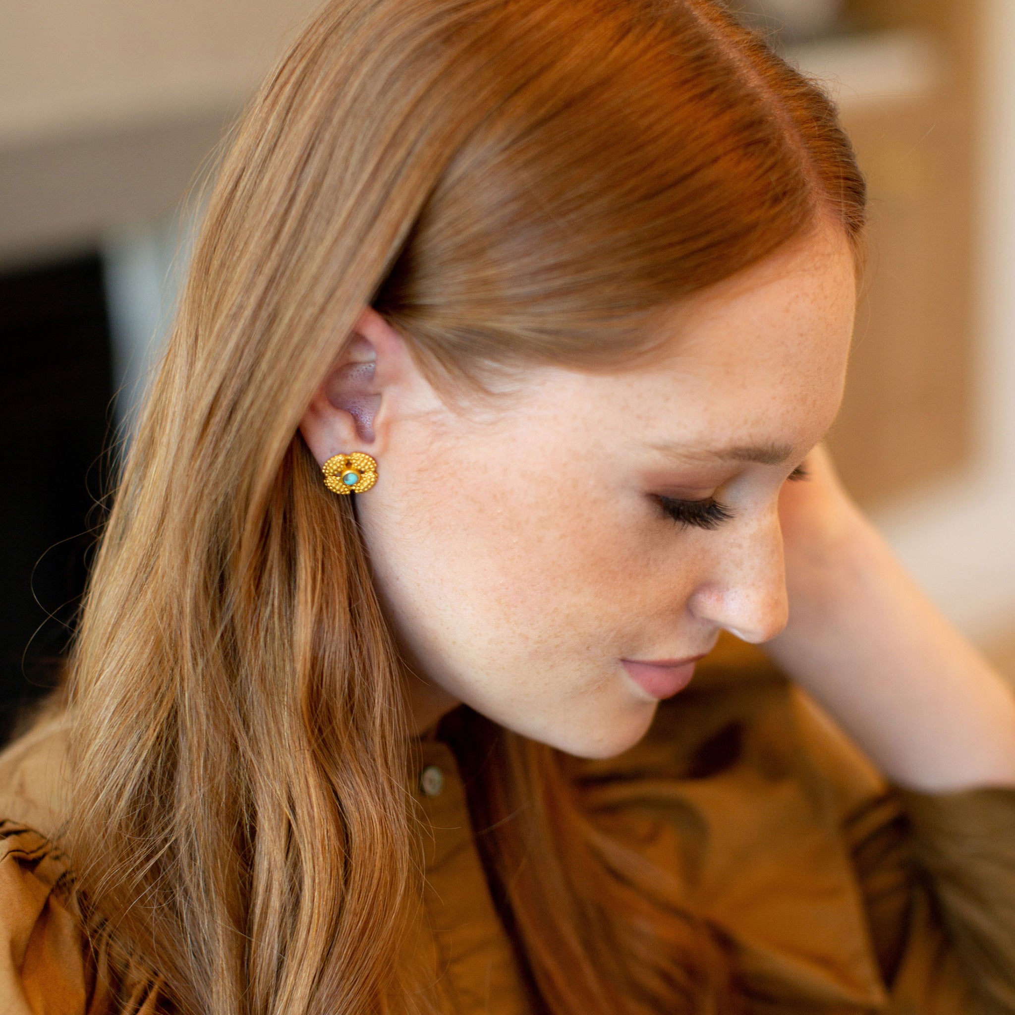 Azure Skies Stud Earrings for Women - Elegant Blue Crystal Earrings for Daily Wear & Special Occasions