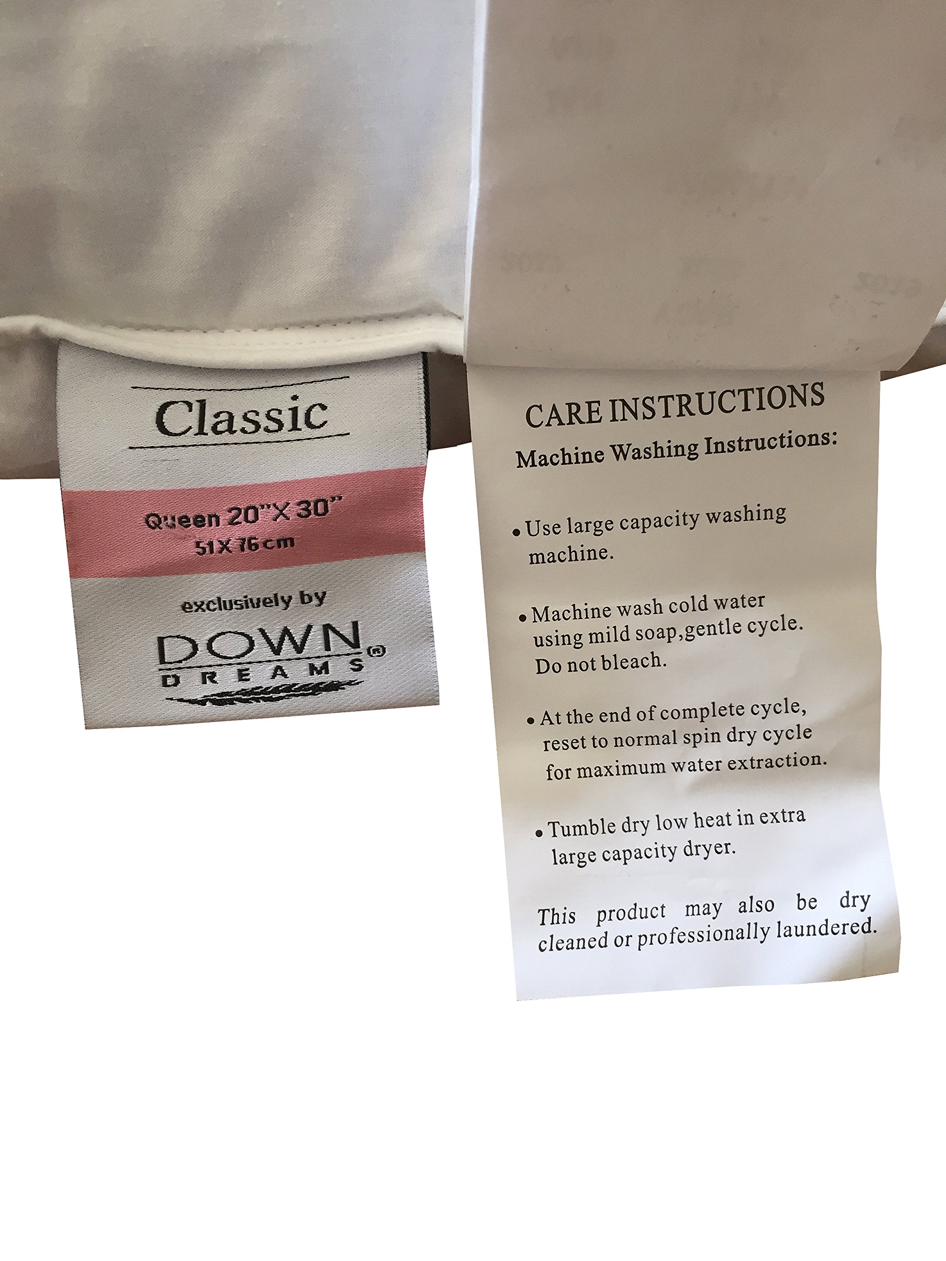 Premium Down Dreams Queen Size Pillow - Ultra Soft & Supportive for Side, Back & Stomach Sleepers - Perfect for Bedroom, Guest Room & Travel