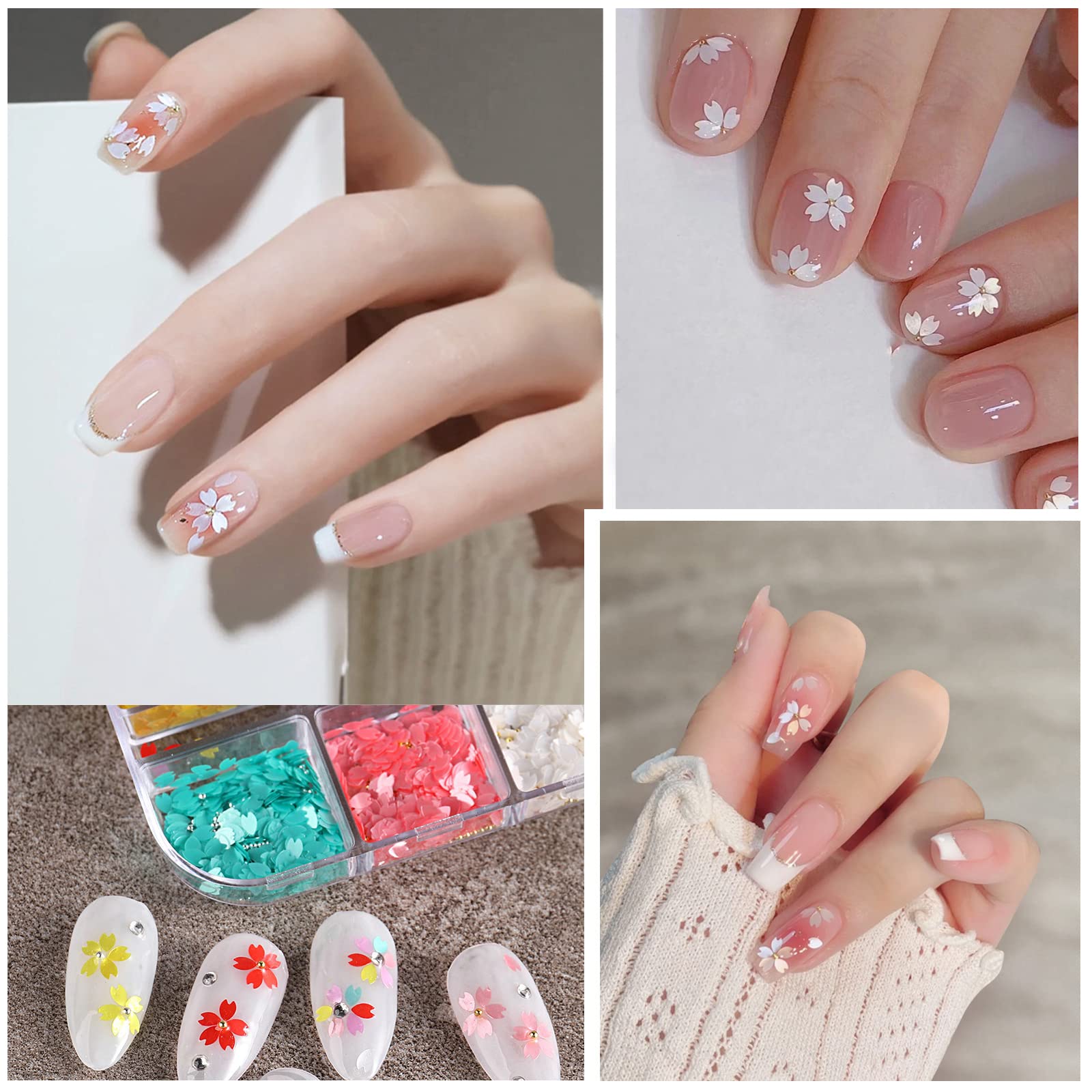 **Holographic Nail Sequins & Caviar Beads - 6 Jars Flower Glitter for Nail Art, DIY Manicure & Salon Use - Wedding, Party, Prom, Birthday Decorations - Gel Polish, Acrylic Nails & Jewelry Making Supplies | Perfect for Home Manicures, Salon Nail Art, DIY Crafts, Handmade Jewelry, Wedding & Party Nail Designs**