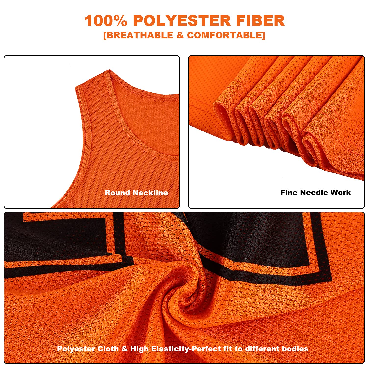 12-Pack Numbered Soccer Training Bibs (1-12) with Free Carry Bag - Reversible Practice Vests for Team Sports, Youth Soccer, and PE Classes