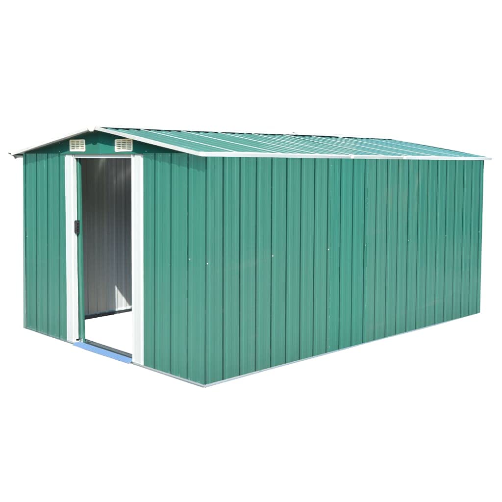 Weatherproof Outdoor Storage Shed - Heavy Duty Metal Garden Tool House with Sliding Door for Patio Furniture, Lawn Mowers & Bikes (101.2