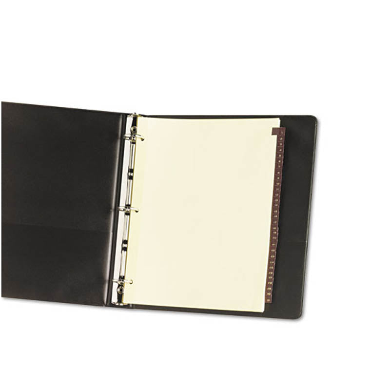 Preprinted Leather Tab Dividers with Reinforced Binding Edge - Set of 31 Letter Size Dividers for Office Organization, Filing Systems & Document Management