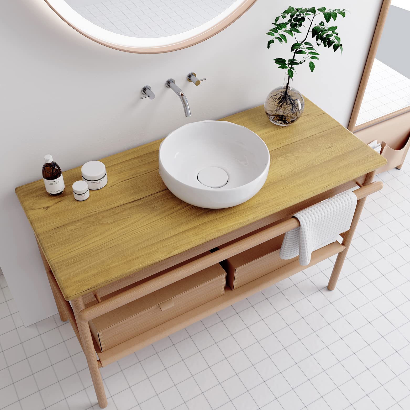Wood Grain Contact Paper - Peel and Stick Waterproof Vinyl for Cabinets, Countertops, Tables & Desks (15.8