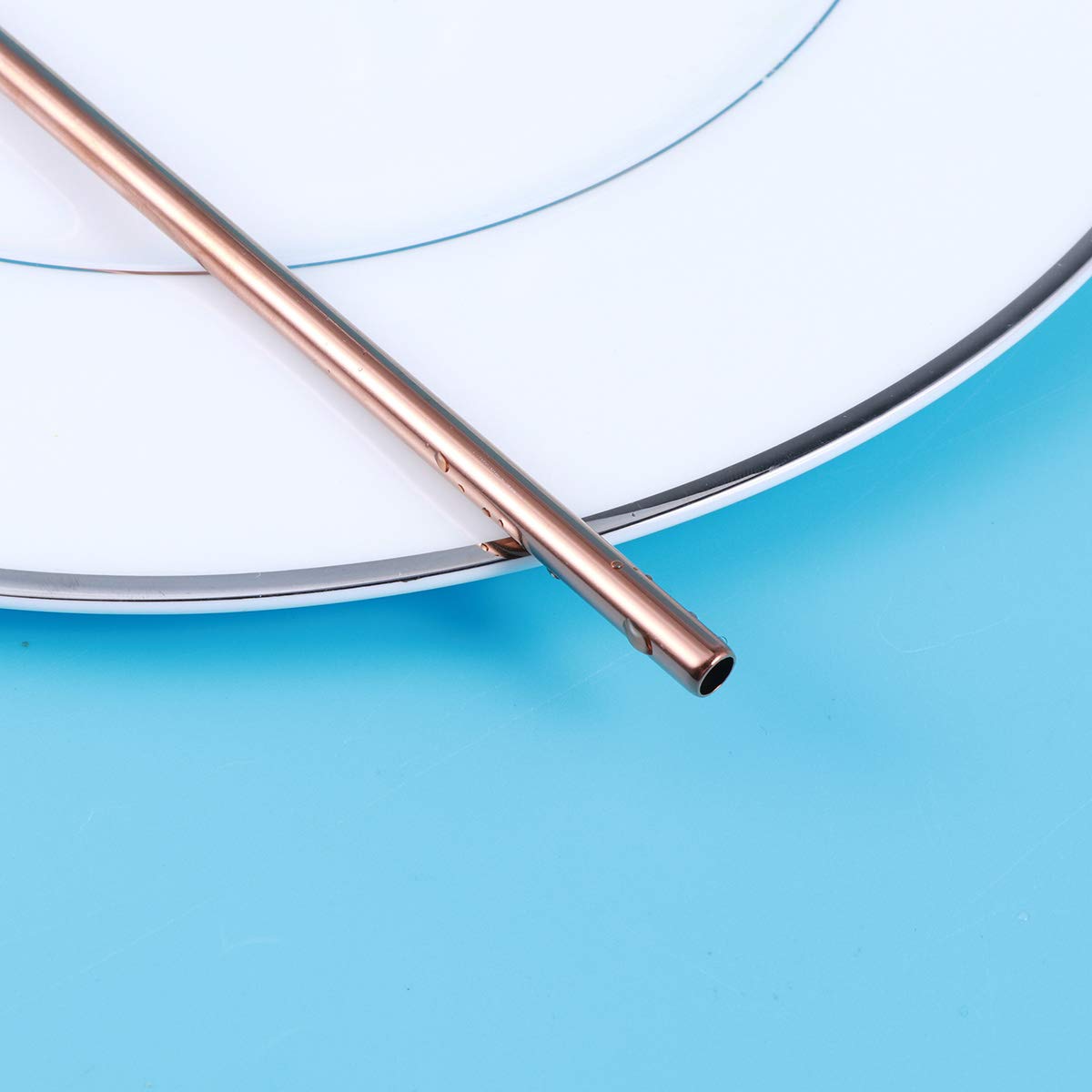 Cabilock 1 Pack Reusable Stainless Steel Drinking Straws - Straight Metal Straw for Smoothies, Iced Coffee & Cocktails - Eco-Friendly & Dishwasher Safe