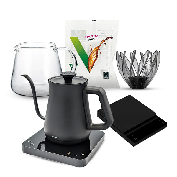 Hario Alpha Starter Kit - Premium Coffee Dripper Set with Glass Carafe & Filters for Pour Over Brewing | Perfect for Home Baristas & Coffee Enthusiasts