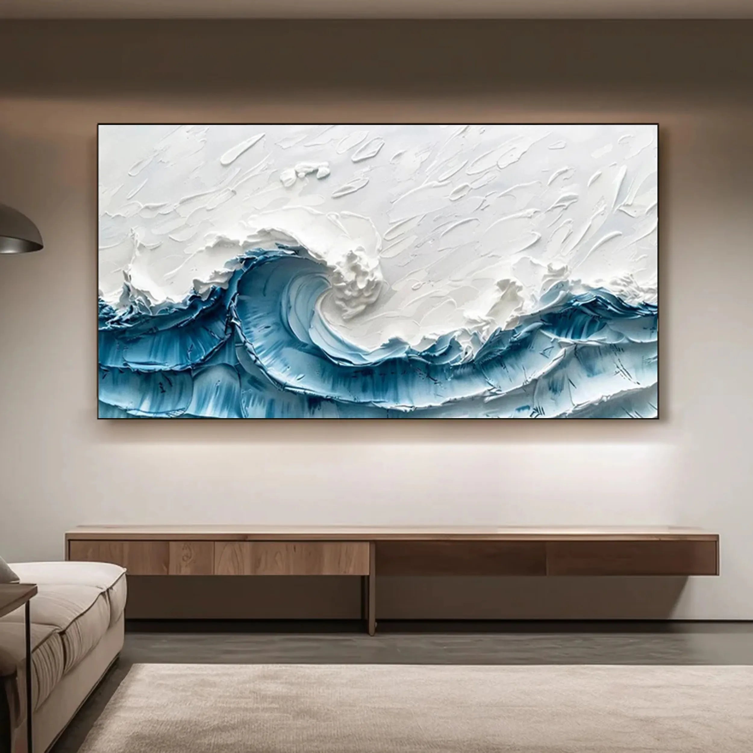 Ocean and Sky Painting #OS 141 - Handmade Canvas Wall Art for Home Decor, Office & Living Room